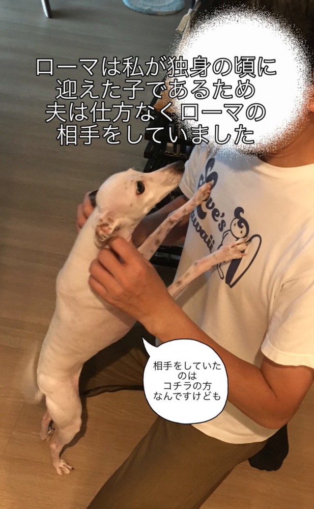 犬を抱っこする男性