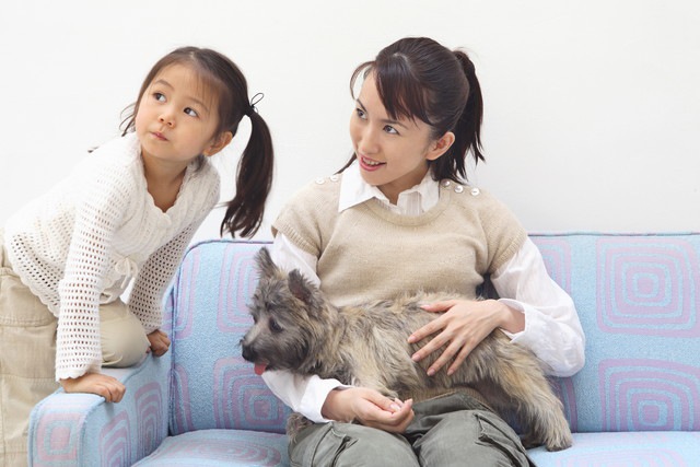 母娘と犬