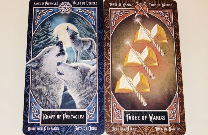 KNAVEofPENTACLES/THREEofWANDS