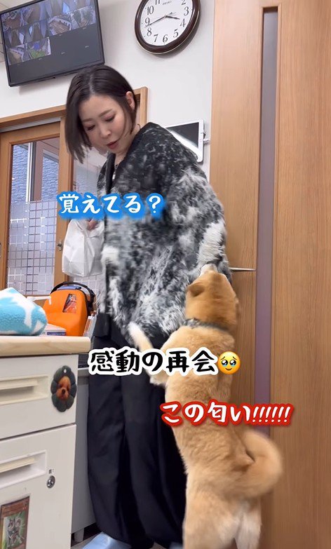 飛びついて熱烈歓迎！