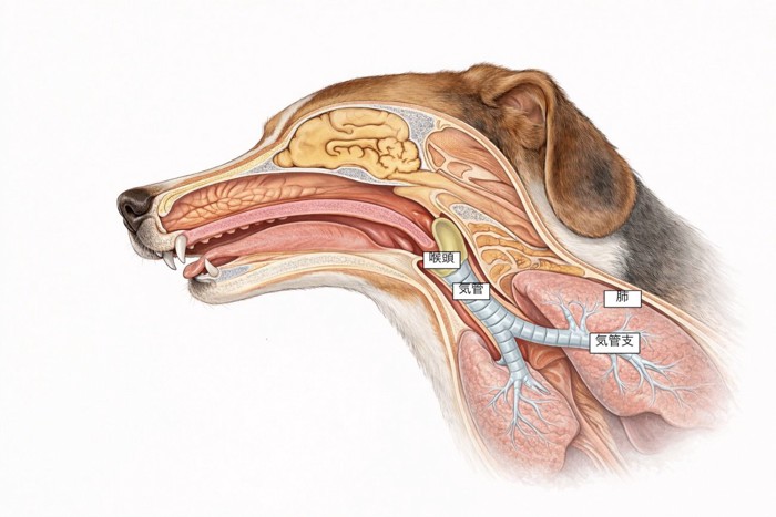犬の呼吸器 模式図