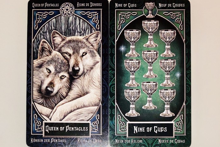 QUEENofPENTACLS/NINEofCUPS