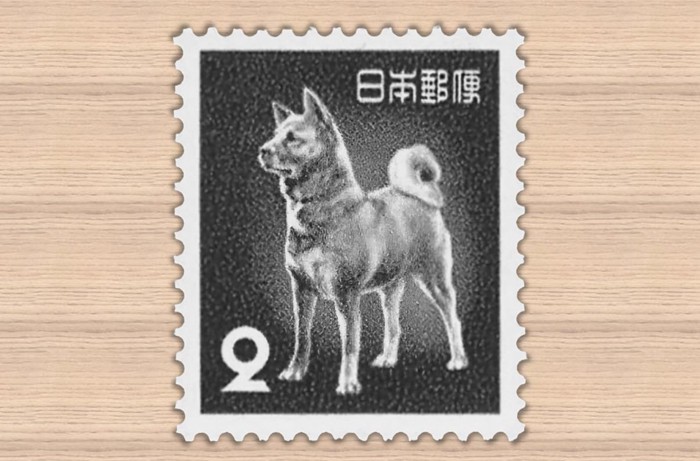 秋田犬切手