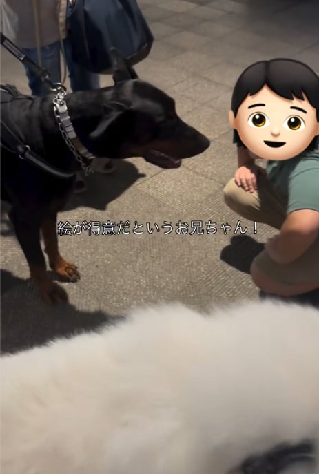 黒い犬と男の子