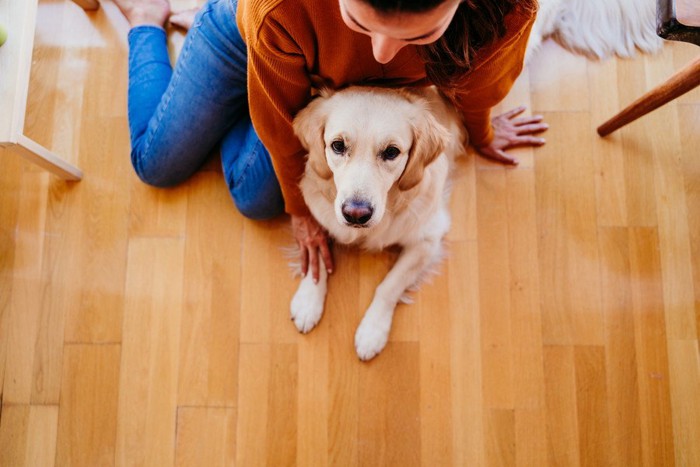 女性と犬