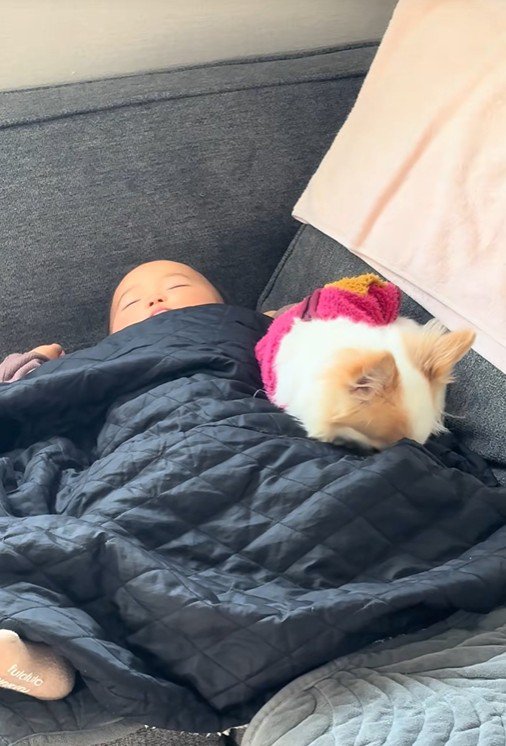 仲良く寄り添う2人