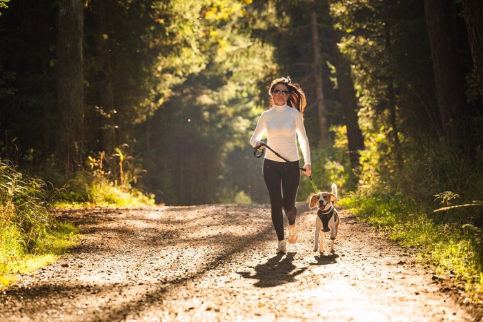 女性と犬