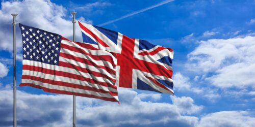 アメリカとイギリスの国旗